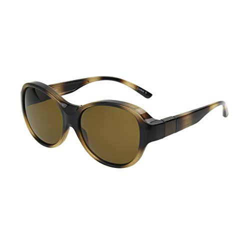 Solar Shield Women's, Melrose, Fits Over Sunglasses, Brown, Large