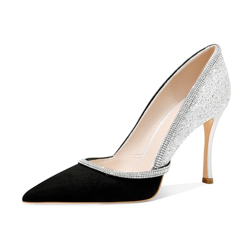 Women's Classic Closed Toe High Heels, Pointed Toe Pumps with Spa...