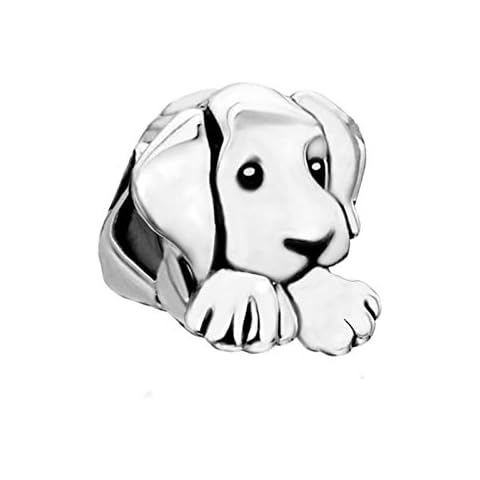 FGT Dog Puppy Charm for Bracelets Necklaces Pendants Compatible with Pandora Charms Bracelets Pet Animal Bead Gift for Women Girls Mom Sister Dog Person Best Friend Family Birtheday Anniversary Cover