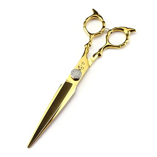 Tijeras Profesionales para Cortar el Cabello, Tijeras Profesionales de Acero 440c de 6.8 Pulgadas, Tijeras Doradas de Corte Cruzado, Tijeras de peluquería.