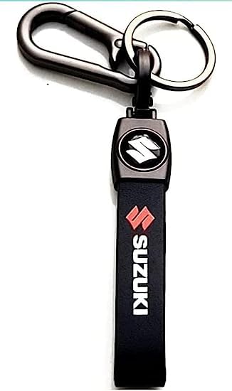 Mistazzo Suzuki Leather Strap Keychain Metal Hook Keyring - Image 2