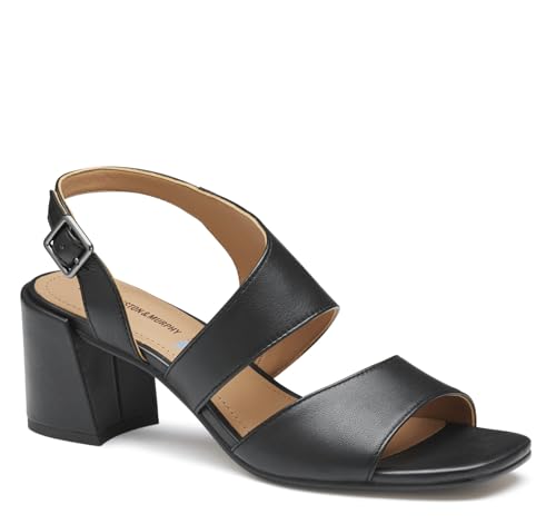 Johnston & Murphy Women’s Everly Asymmetrical Slide Sandals, 2.5” Slip On Heels for Women, Women’s Heeled Sandals