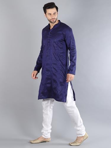 Image of Uri and MacKenzie Embroidery Silk Men's Kurta Pyjama Set