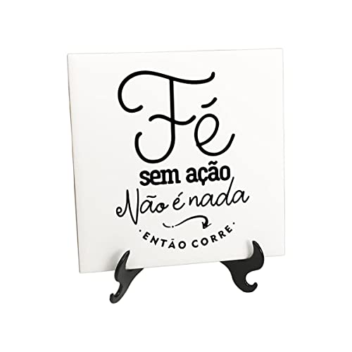 Quadro azulejo frase de fé