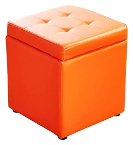 Siège pouf en simili cuir avec couvercle à charnière robuste