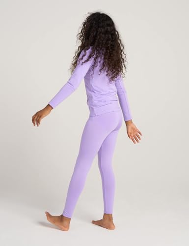 LAPASA Girls Thermal Underwear Set Fleece Lined Long John Base Layer Top Long Sleeves & Bottom Ski Winter Extreme Cold G03 4-5 Years Thermoflux G03: Light Purple V13