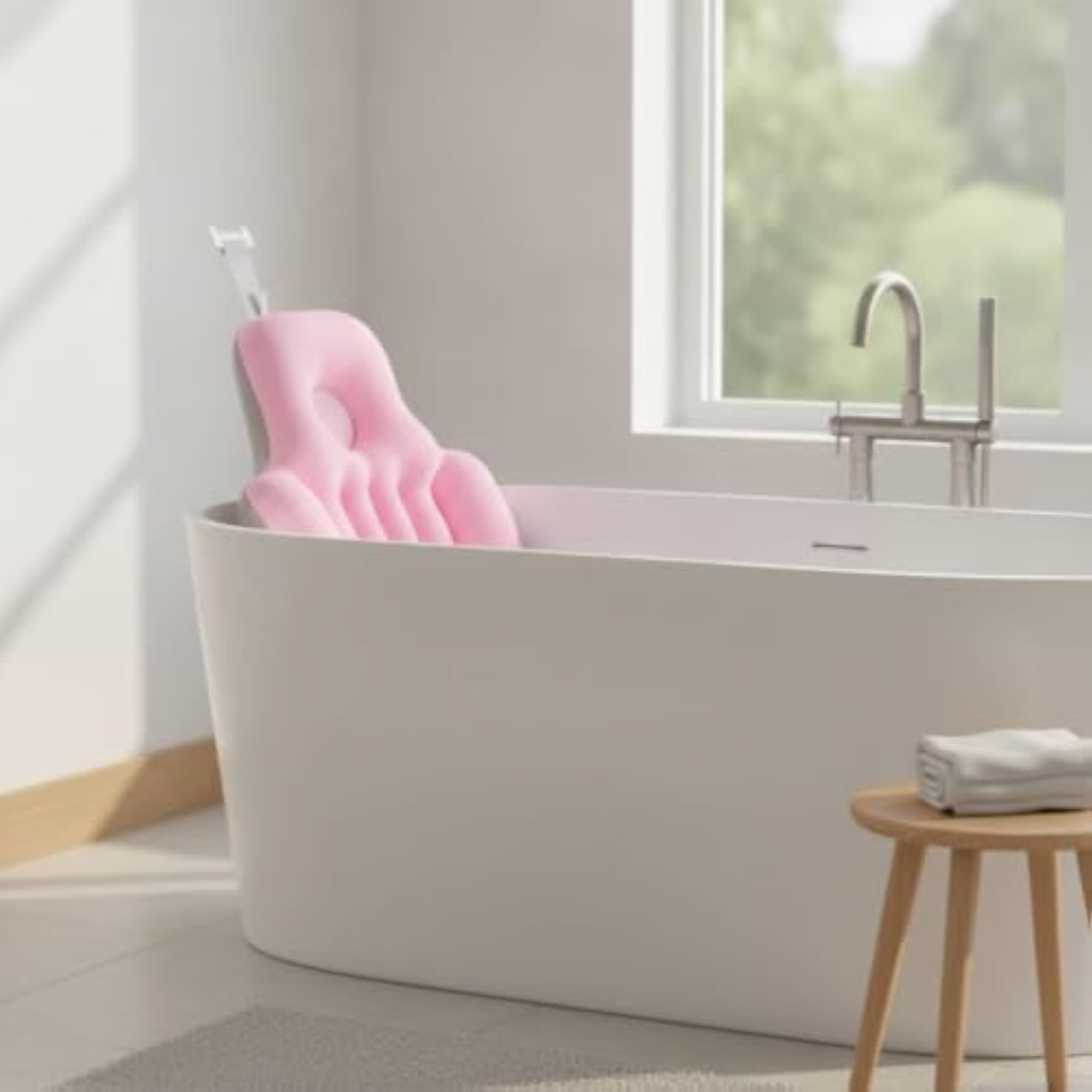 Supportive Bathtub Back Cushion, Ergonomic High-Back Bath Pillow