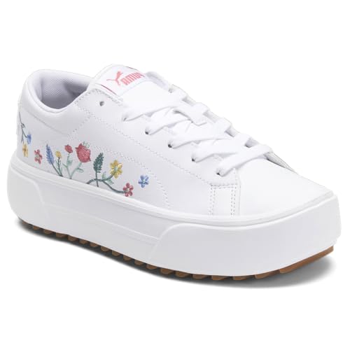 PUMA Womens Kaia Floral Platform Sneakers Shoes Casual - White - Size 9.5 M2