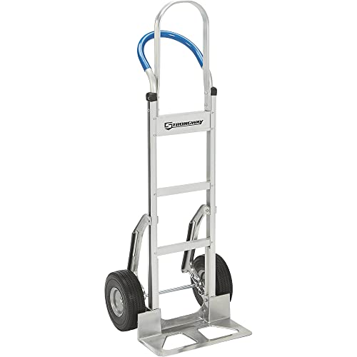 Strongway Continuous Handle Aluminum Hand Truck/Stair Skid Moving Dolly - 660-Lb. Capacity, 18In. Wide Toe Plate, 10In. Polyurethane Wheels, 54In. High #TOP1