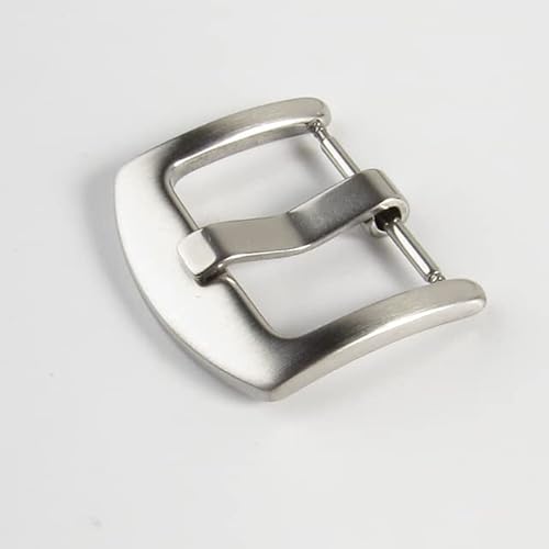 Dornschließe aus gebürstetem Edelstahl, 16 mm, 18 mm, 20 mm, 22 mm, 24 mm, Silber, Gold, Schwarz, Leder, Uhrenarmband, Verschluss, Zubehör, Silber, 20 mm, Zungenbreite 4 mm Cover