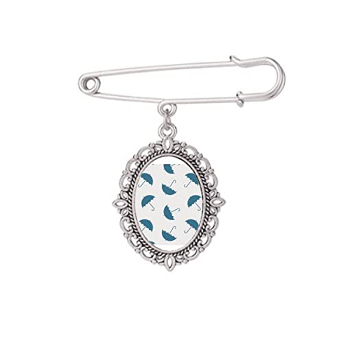 Broche parapluie bleu nuit nuage de pluie M, bijou de créateur pour sublimer un châle