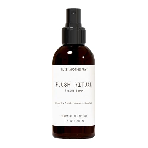 Muse Apothecary Flush Ritual - Aromatic &amp; Refreshing Toilet Spray, Use Before You Go, 8 oz, Infused with Natural Essential Oils - Bergamot + French Lavender + Sandalwood