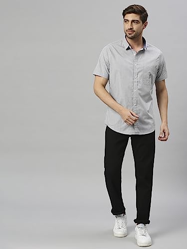 Image of Thomas Scott Mens | Half Sleeve Checkes | Printed | Slim Fit | 100% Cotton | Spread Collar | Shirts