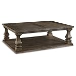 Signature Design by Ashley Johnelle Farmhouse Coffee Table with Weathered Gray Finish, Gray