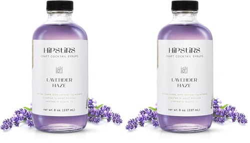 HipStirs Lavender Haze Syrup | Real Ingredients Make Our Luxurious Lavender Syrup for Drinks a Great Floral Mixer for Any Beverage | Small Batch, Non-GMO, Vegan Drink Mixer | 8 Oz, Pack of 2