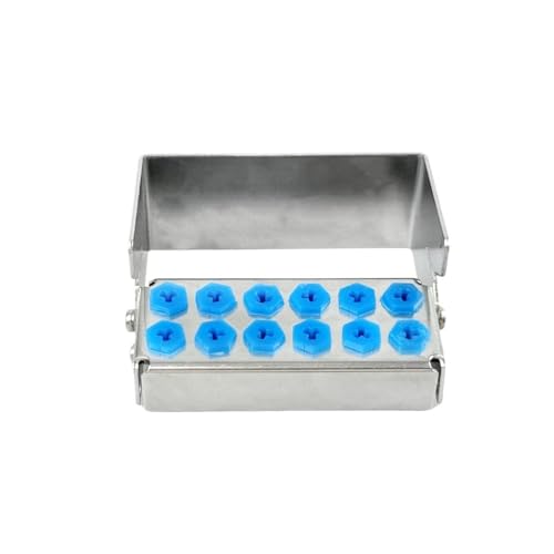 Estuche para fresas reutilizable y esterilizable en autoclave con organizador de 12 hoyos