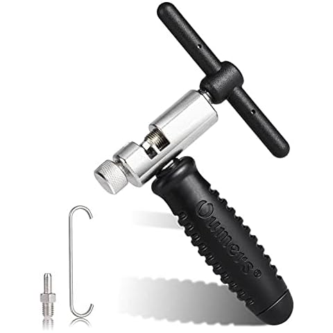 Oumers BIke Chian Breaker Tool, Universal for 7 8 9 10 11 Speed Chains Link, Remove Rusty Chains Easily. A Small Durable Bicycle Chain Splitter for Road Mountain Cycling Bike,Black Cover