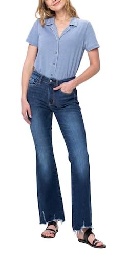Judy Blue Mid Rise Dark Wash Frayed Hem Bootcut