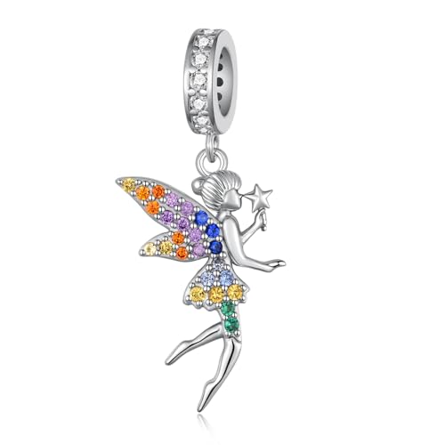 Fairy Charm for Bracelet 925 Sterling Silver Fairy Gifts Princess Jewelry for Women Mom
