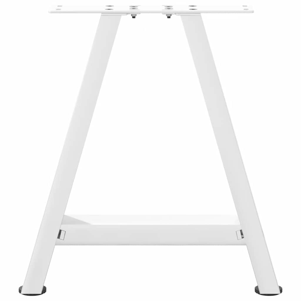 Gambe per Tavolino a Forma di A 2 Pezzi Bianco 38x(42-43) cm Acciaio