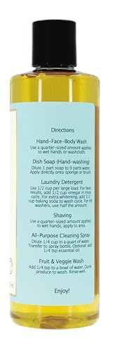 Image of Claya Peppermint Liquid Castile Soap - Organic Ingredients, Biodegradable, Refreshing and Cooling, Gentle for Skin and Multi-Purpose (2 Pack of 16 fl oz (Disc Cap))
