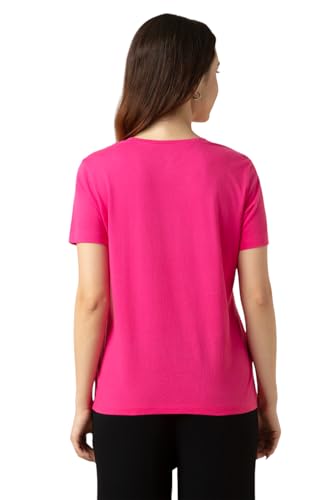 Image of Van Heusen Women's Cotton Relaxed Fit Lounge T Shirt - Relax Fit, Round Neck, Short Sleeves