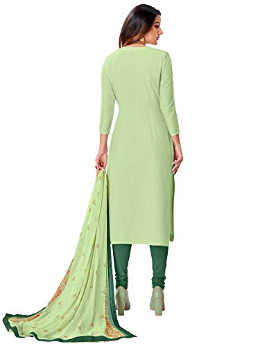 Image of AKHILAM Women's Chanderi Cotton Embroidered Unstitched Salwar Suit Material(Red 32DMK80 Parent)