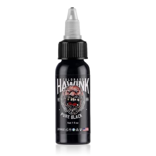 HAWINK Professionelle Tattoo Farbe Pur Black 1 Flasche mit 1oz (30ml) Tattoo Ink Pur Schwarze TI203-30-001