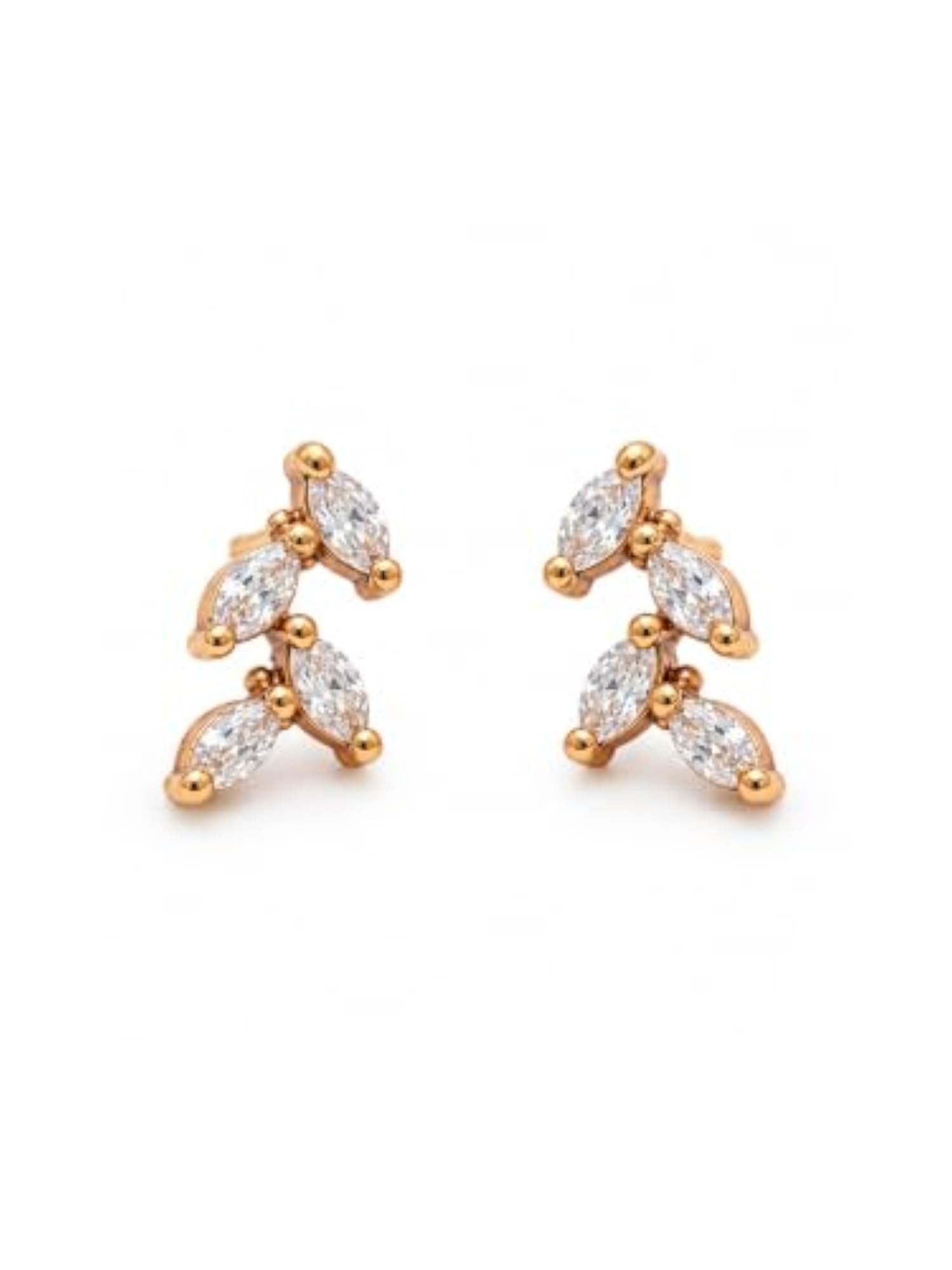 Gold Plated White American Diamond Pear Drop Necklace & Earrings Set