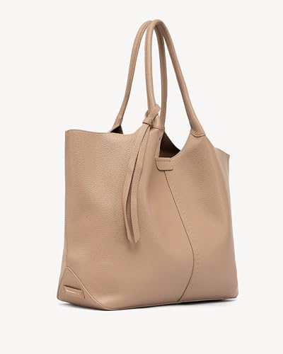 Image of NEWBELLA Tote Bag for Women, Vegan Leather Crossbody Shoulder Bag, Top Handle Satchel Purse for Work, Travel, Daily Use (Apricot-Tote)