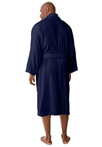 Kingsize Men's Big & Tall Terry Bathrobe With Pockets - Tall - 6Xl/7X, Slate Blue #TOP2