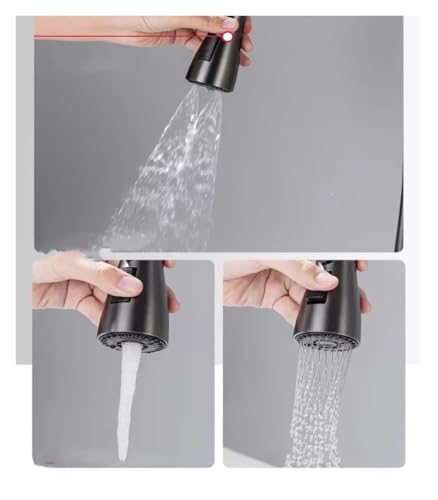 Grifos de cocina con sensor de agua electrónicos monomando táctiles negros 5