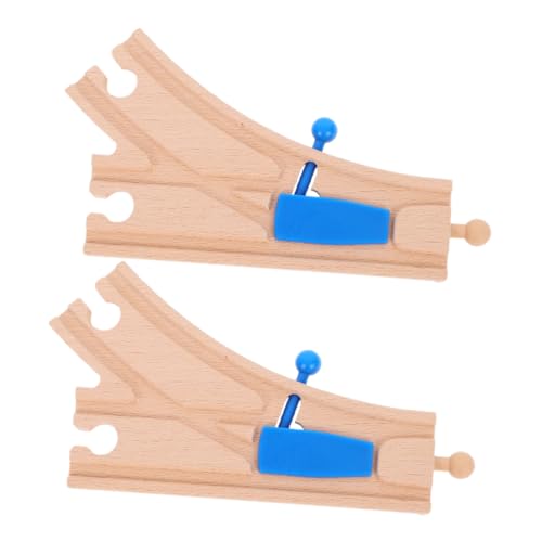 Hemobllo Vías de Tren de Madera 2 Piezas Azules Conectores para Juegos de Tren Infantil Niños Creativos Juguetes Educativos Juego en Interiores Libre
