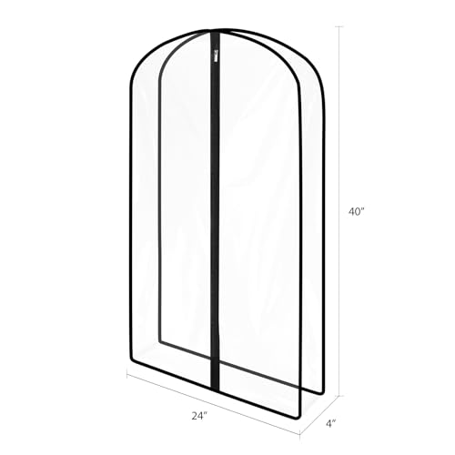 Clear 40 Garment Bags for Hanging Clothes, 6 Pack for Closet Storage