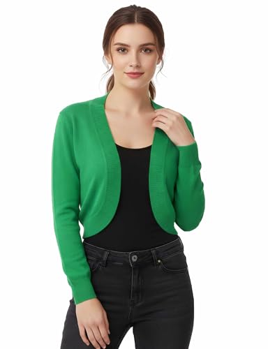 Image of Allsense Women's 3 /4 Sleeve Bolero Shrug for Dresses | Open Front Cropped Cardigan, Lightweight Knit Dress Cover Up