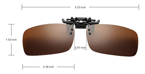 J&L Glasses Polarized Clip-on Flip Up Sunglasses Metal Clip Rimless for Prescription Glasses2