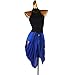 kzytamz Robes de Danse Latine pour Femmes pour Adultes Col Roulé sans Manches Salle de Bal Salsa Samba Robe de CompéTition Latine Ourlet IrréGulier Performance Costume (S,Blue)