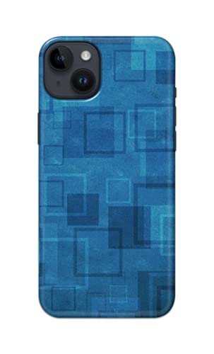 Image of Printed Hard Back Cover Case for Apple iPhone 14 Back Cover (Plain Azure Blue) -702