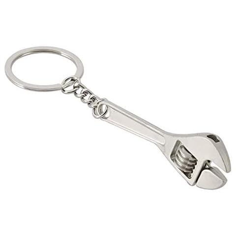 ink2055 Mini Creative Simulation Wrench Spanner Key Chain Solid Metal Tools Keyring Gift,Car Keychain Accessories for Women Men - Silver, One Size Cover