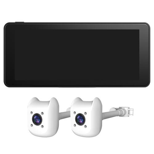 Akfldms HD 6.86' Split-Screen Baby Monitor For 2 Kids-For Car Camera with Dual Rear-Facing Cameras For Car Seat