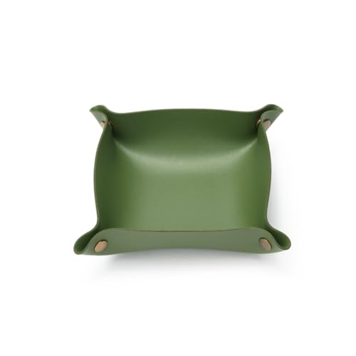 YONBEN Canvas Storage Tray Cotton Key Catchall Stylish Organizer for Small Items Lightweight Design (Green,Small)