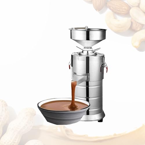 SIEEOUR Commercial Stainless Steel Peanut Butter Machine, 1100W Electric Nut Butter Machine, 33lbs/H Grinding Machine for Peanut, Sesame, Almond, Cashew, with Speed Adjustable 2850r/Min