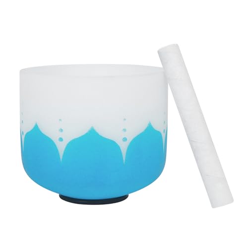 Bol chantant en cristal 20,3 cm accessoire méditation quartz et maillet avec joint