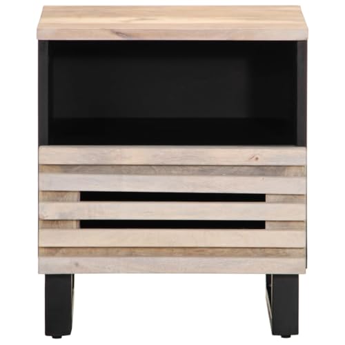 Table de chevet en bois massif manguier blanchi table d'appoint lit