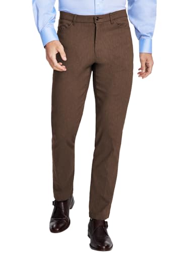 Tommy Hilfiger Men's Modern Fit Twill Flex Dress Pants Brown 33 x 30