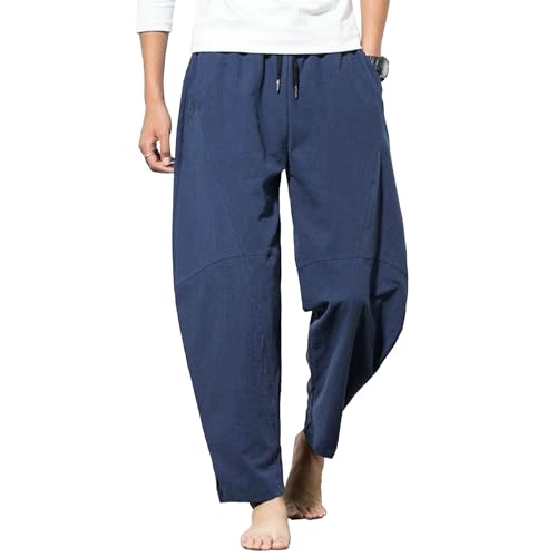 Pantalón Holgado Harem de Lino para Hombre Talla 3X-Large miniatura 1