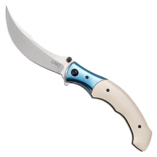 CRKT Ritual Everyday Carry Assisted Folding Knife with Liner Lock: 12C27 Steel Persian Style Blade, Micarta w/Stainless Steel Bolster Handle, Pocket Clip, 7471