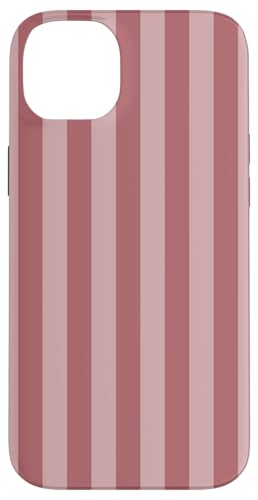 Dusty Rose Blush Pink Striped Preppy Vertical Stripes �K�[���[ �X�}�z�P�[�X iPhone 14 Plus �p