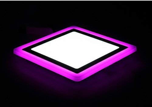 16 Watt LED Side Pink Square Panel Light Ceiling 3D Effect Lighting (Double Color) (Pack of 02) | led Panel Light | 16w led Panel Lights for Ceiling | pop led Light | pop led Light | 1