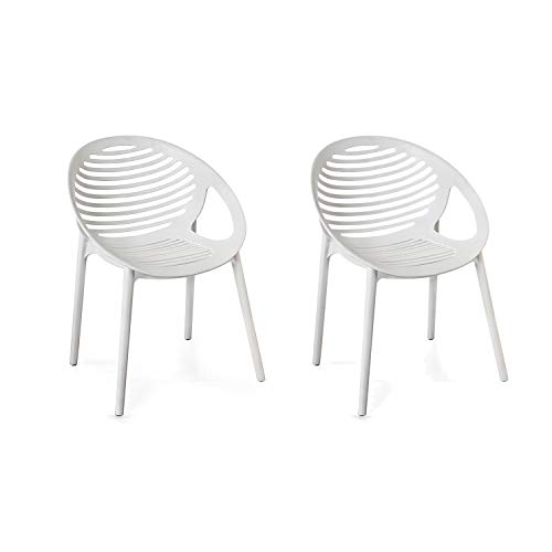 Image of Cello Abacus Plastic Chair Set - Pack of 2, White